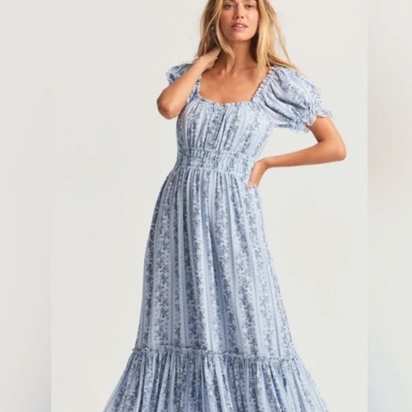 LoveShackFancy Terrence Floral Midi-Dress Large - Picture 4 of 14